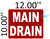 MAIN DRAIN   Fire Department Sign