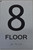 FLOOR NUMBER SIGN Tactile Graphics Grade 2 Braille Text with raised letters aluminum, Safety Sign for Office, school Hospital, brush SILVER