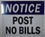 POST NO BILLS DOB SIGN