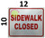 Sidewalk Closed sign-cross here left arrow
