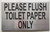 Please Flush only Toilet Paper Signwith Double Sided Tape