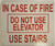 In Case Of Fire Do Not Use Elevator Sign