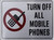 Turn Off All Mobile Phones Sign-Silver