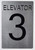 Elevator 3 Sign-Tactile Signs  Silver - Tactile Touch Braille Sign-Tactile Signs Elevator 3 Sign-Tactile Signs  Silver - Tactile Touch Braille Sign-Tactile Signs