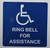 ADA Access Ring Bell for Assistance   Signage