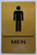 Men Restroom Gold Sign-Tactile Signs