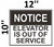 Notice Elevator is Out of Service   Fire Department Sign
