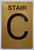 Stair C Sign-Tactile Signs - Gold
