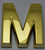 Apartment Number Sign/Mailbox Number Sign, Door Number Sign. Letter M Gold