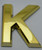 Apartment Number Sign/Mailbox Number Sign, Door Number Sign. Letter K Gold