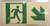 RUNNING MAN DOWN RIGHT ARROW EXIT  -Glow-In-The-Dark High Intensity-Adhesive   Signage