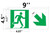 RUNNING MAN DOWN RIGHT ARROW EXIT-Glow-In-The-Dark High Intensity-Adhesive Hpd Sign