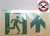 RUNNING MAN FORWARD ARROW-Glow-In-The-Dark High Intensity-Adhesive EXIT Hpd Sign
