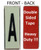 PHOTOLUMINESCENT DOOR NUMBER A SAFETY SIGNHEAVY DUTY / GLOW IN THE DARK "DOOR NUMBER" SAFETY SIGNHEAVY DUTY
