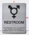 RESTROOM DOB SIGN Tactile Graphics Grade 2 Braille Text with raised letters, Material: Aluminum, Safety DOB SIGN for Office, school Hospital, brush BLACK