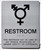 RESTROOM SIGNAGE Tactile Graphics Grade 2 Braille Text with raised letters, Material: Aluminum, Safety SIGNAGE for Office, school Hospital, brush BLACK