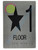 Star  Floor Number 1 Sign-Tactile Signs  Silver-Tactile Touch Braille Sign-Tactile Signs