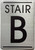 Stair number SIGN, SILVER, SIZE 4x5.75 inch, DOUBLE SIDED TAPE, aluminum, rust free