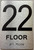 22th floor sign with Raised letters/Image & Grade 2 Braille - Includes Red Adhesive pad for Easy Installation