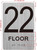 22th floor DOB SIGN with Raised letters/Image & Grade 2 Braille - Includes Red Adhesive pad for Easy Installation