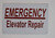 Emergency Elevator Repair SIGNAGE (WhiteRust Free Aluminium)