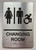 CHANGING ROOM ACCESSABLE HPD SIGN with Raised letters/Image & Grade 2 Braille - Includes Red Adhesive pad for Easy Installation