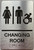 CHANGING ROOM ACCESSABLE SAFETY SIGNwith Raised letters/Image & Grade 2 Braille - Includes Red Adhesive pad for Easy Installation