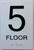 5TH floor sign/Floor 5 sign with Raised letters/Image & Grade 2 Braille - Includes Red Adhesive pad for Easy Installation