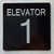 Elevator number 1 BUILDING SIGNwith Raised letters/Image & Grade 2 Braille - Includes Red Adhesive pad for Easy Installation