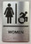 Men / Women Restroom DOB SIGN with Raised letters/Image & Grade 2 Braille - Includes Red Adhesive pad for Easy Installation