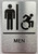 Men / Women Restroom HPD SIGN with Raised letters/Image & Grade 2 Braille - Includes Red Adhesive pad for Easy Installation