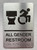 ALL GENDER RESTROOM ACCESSIBLE W SYMBOL DOB SIGN with Raised letters/Image & Grade 2 Braille - Includes Red Adhesive pad for Easy Installation