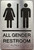ALL GENDER RESTROOM sign with Raised letters/Image & Grade 2 Braille - Includes Red Adhesive pad for Easy Installation