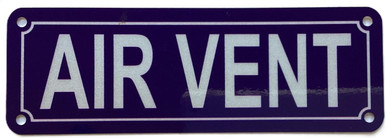 Air Vent Sign (Blue, Reflective, Aluminum-Rust Free, Size 2x6 inch)