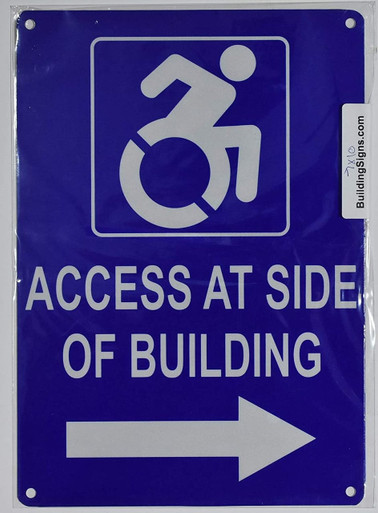Access at Side of Building Right Arrow Sign-Tactile Signs (Aluminium ...