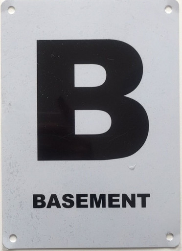 BASEMENT SIGN (White, Aluminum, 5x7)-El Blanco Line