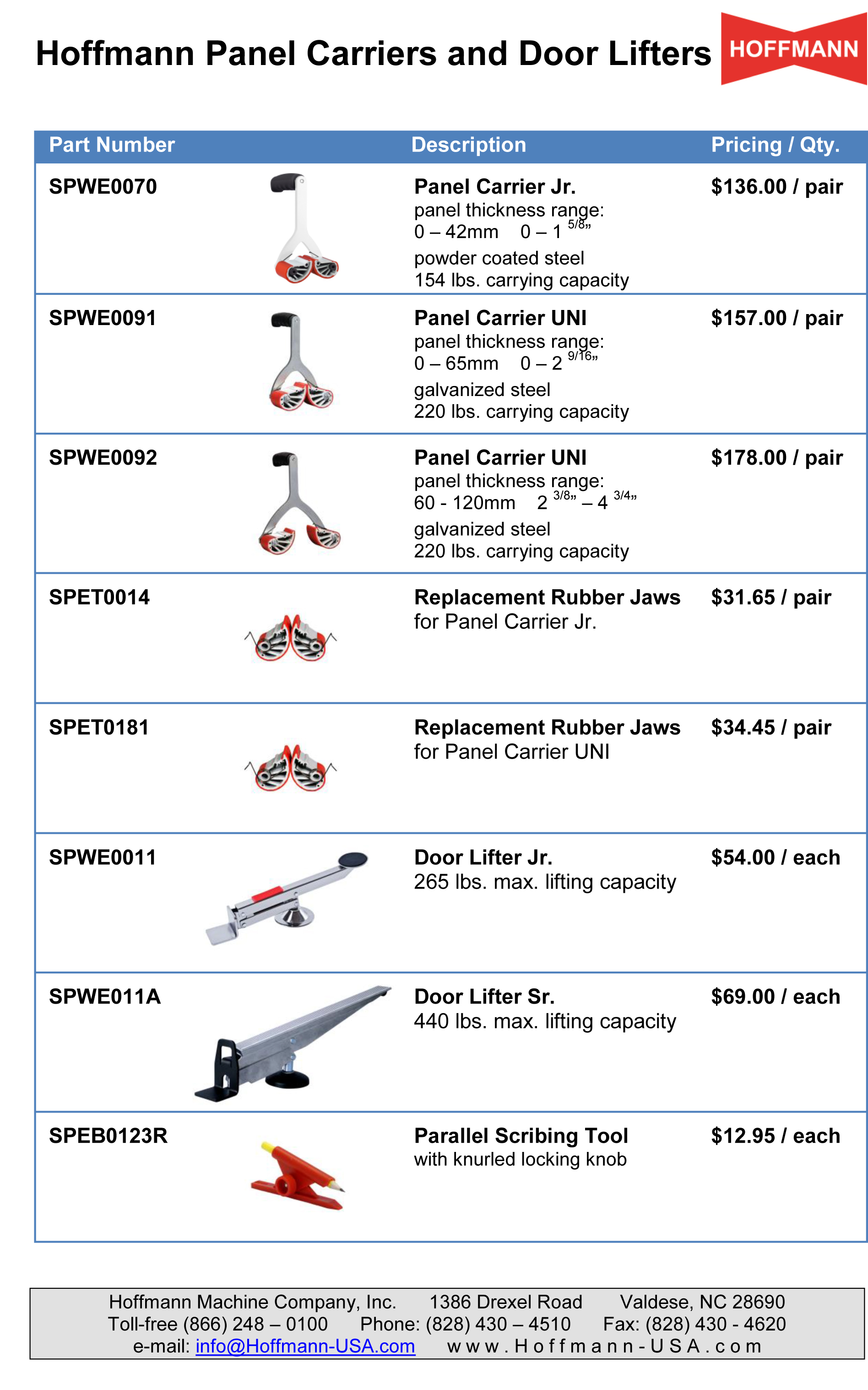 Hoffmann Machine Company Catalogs and Price Sheets