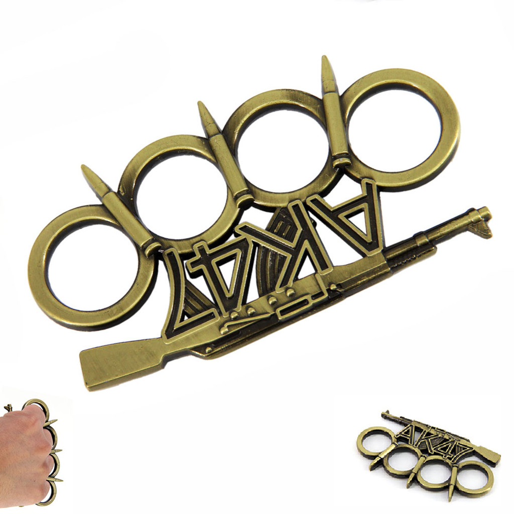 Knockout Knucks Gold AK-47 Rifle Brass Knuckles