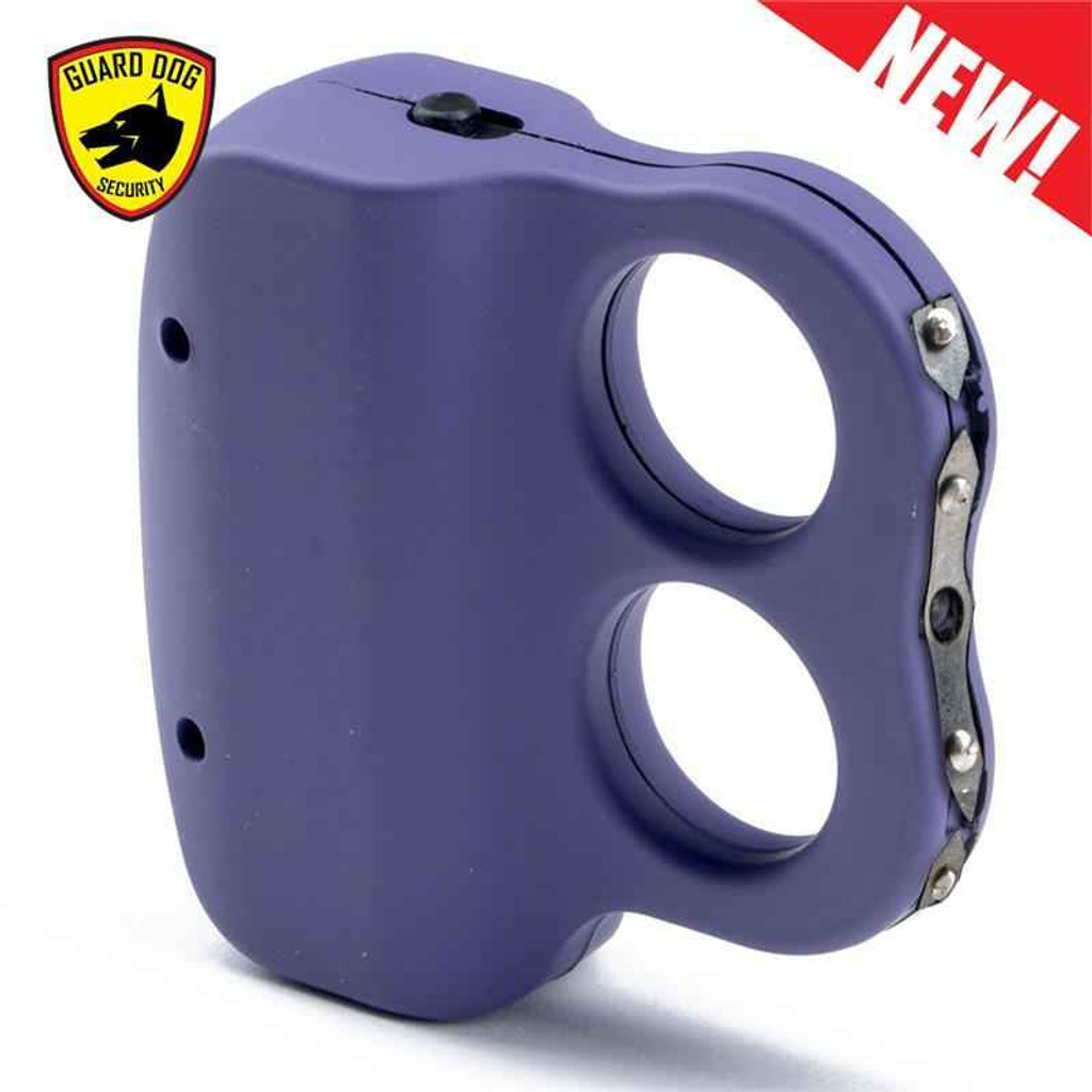 Knockout Knucks I Do Two LED Stun Gun Self Defense Dual Sparks Knuckle Purple