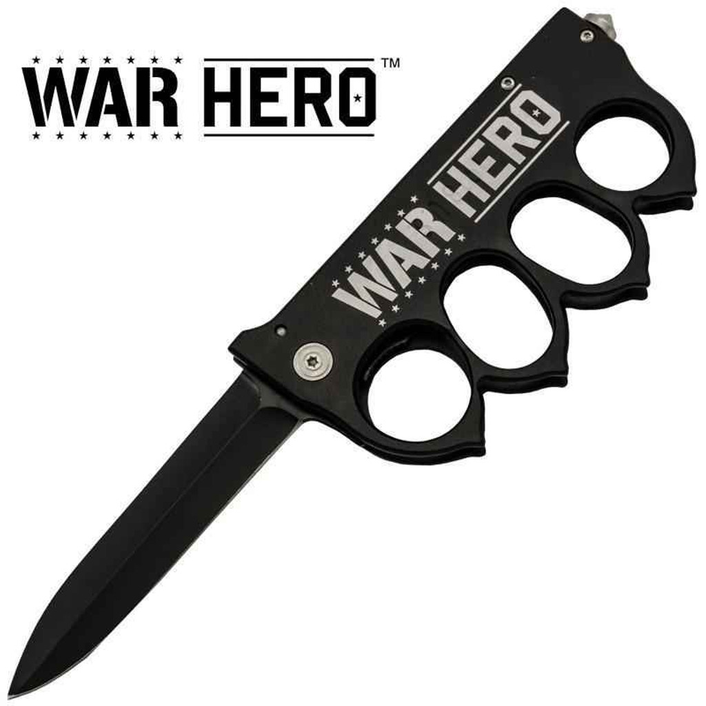 Knockout Knucks War Hero Brass Knuckle Trigger Action Folder