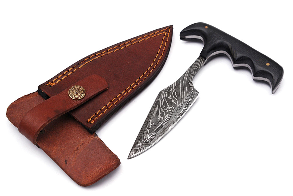 Full Tang Drop Point Damascus Steel Hunting Knife W/ Sheath