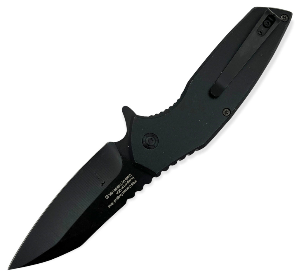 Tiger-USA® Folding Knife GREEN SKULL