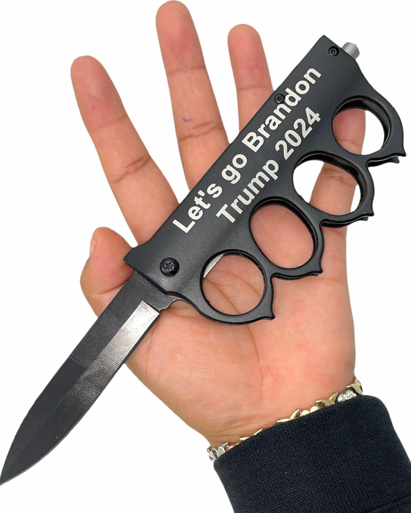BLACK Spring Assisted Trench Knife(BRANDON)TRUM