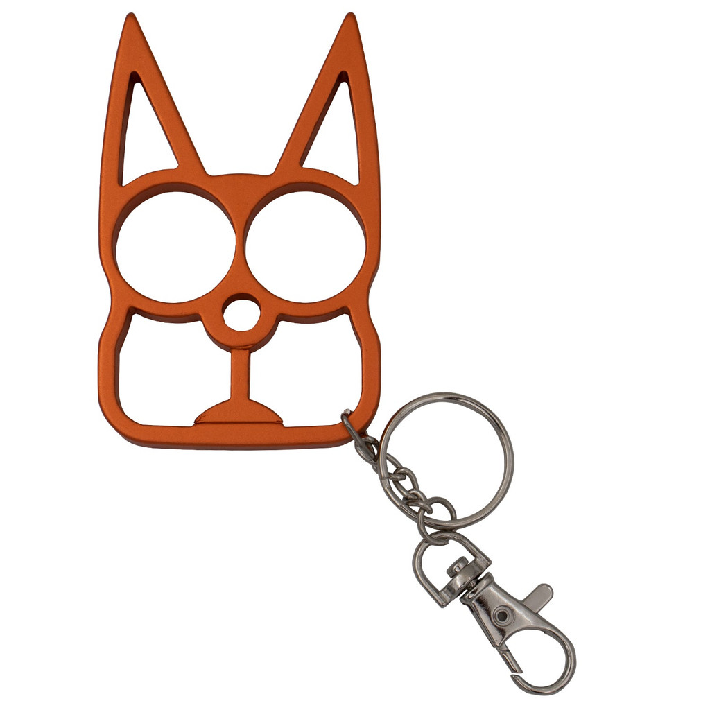 Cat Public Safety Keychain-Orange