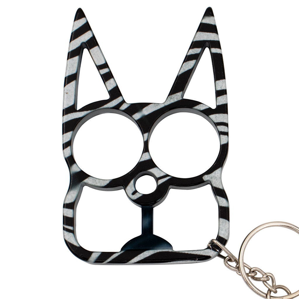 Cat public safety Keychain - Zebra Print
