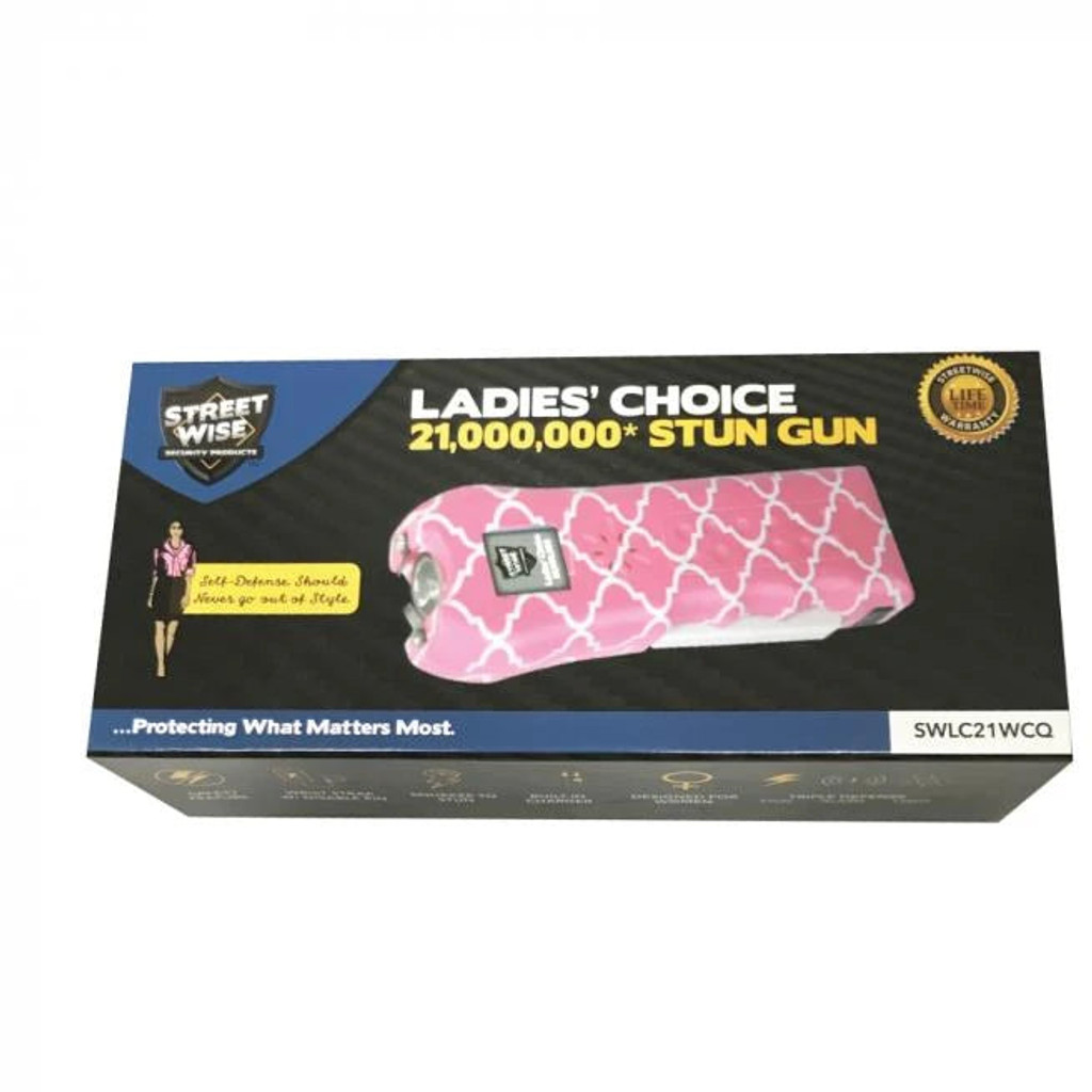 Streetwise™ Ladies' Choice Stun Gun Alarm Pink & White 21M