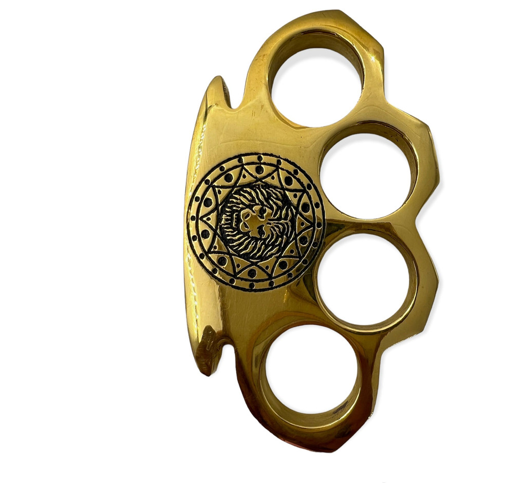 SOLID BRASS Knuckle Paperweight - BLACK Lion