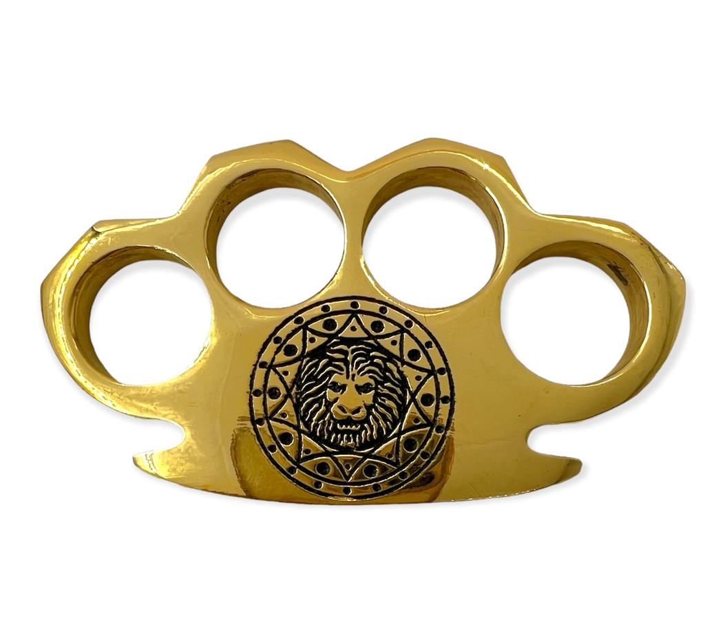 SOLID BRASS Knuckle Paperweight - BLACK Lion