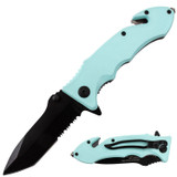 Tiger USA Spring Action Knife Sky Blue Tanto