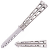 Tiger-USA Butterfly Training Knife 440 Stainless 8.85 Inch - Silver